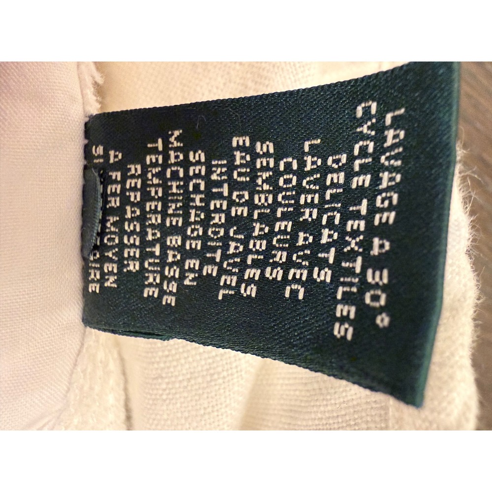 Lauren Ralph Lauren Petite White 100% Linen Wide Leg Drawstring Pants 4P - Picture 7 of 9